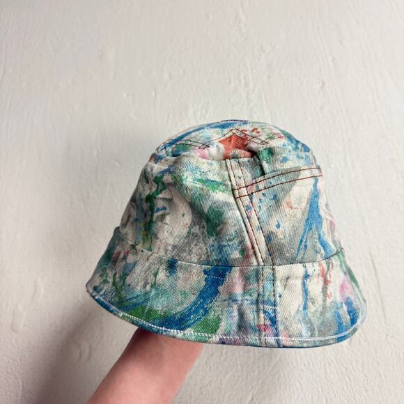Wrangler Casey Jones Reversible Denim Paint Splatter Bucket Hat - Picture 2 of 7